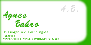 agnes bakro business card