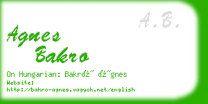 agnes bakro business card